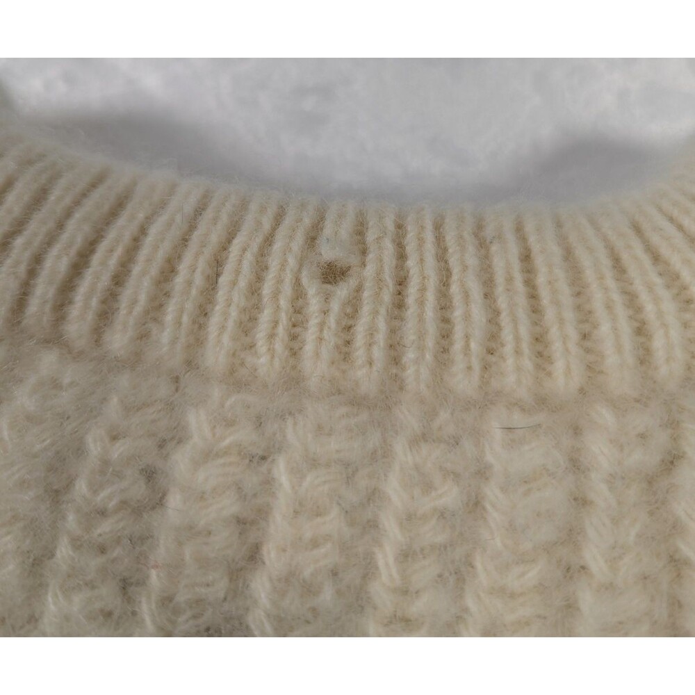 Vintage Jumbuk Wools Australia Pure New Wool Sweater M Cream Rib Knit - Picture 7 of 9